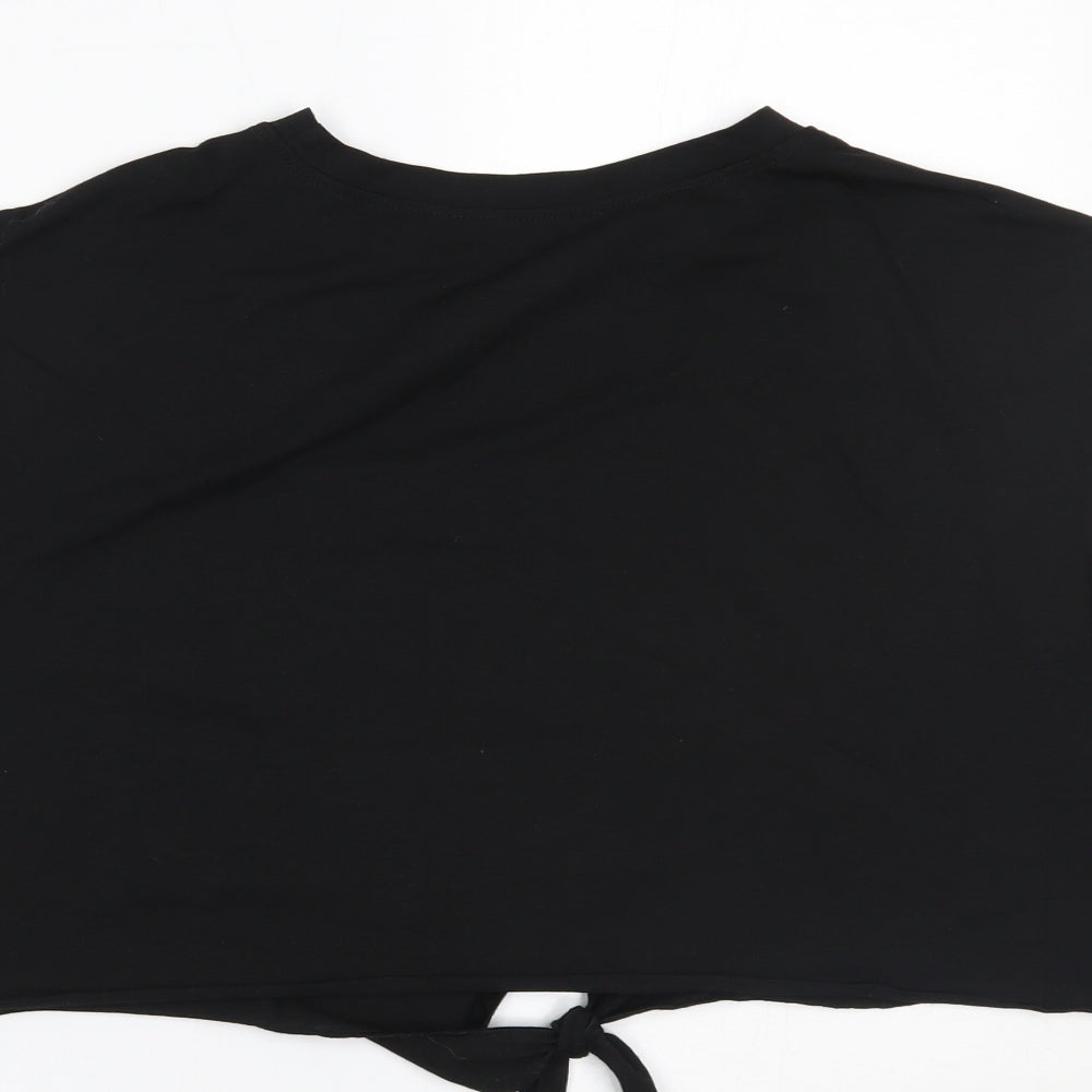 SheIn# Womens Black Cropped T-Shirt Size L