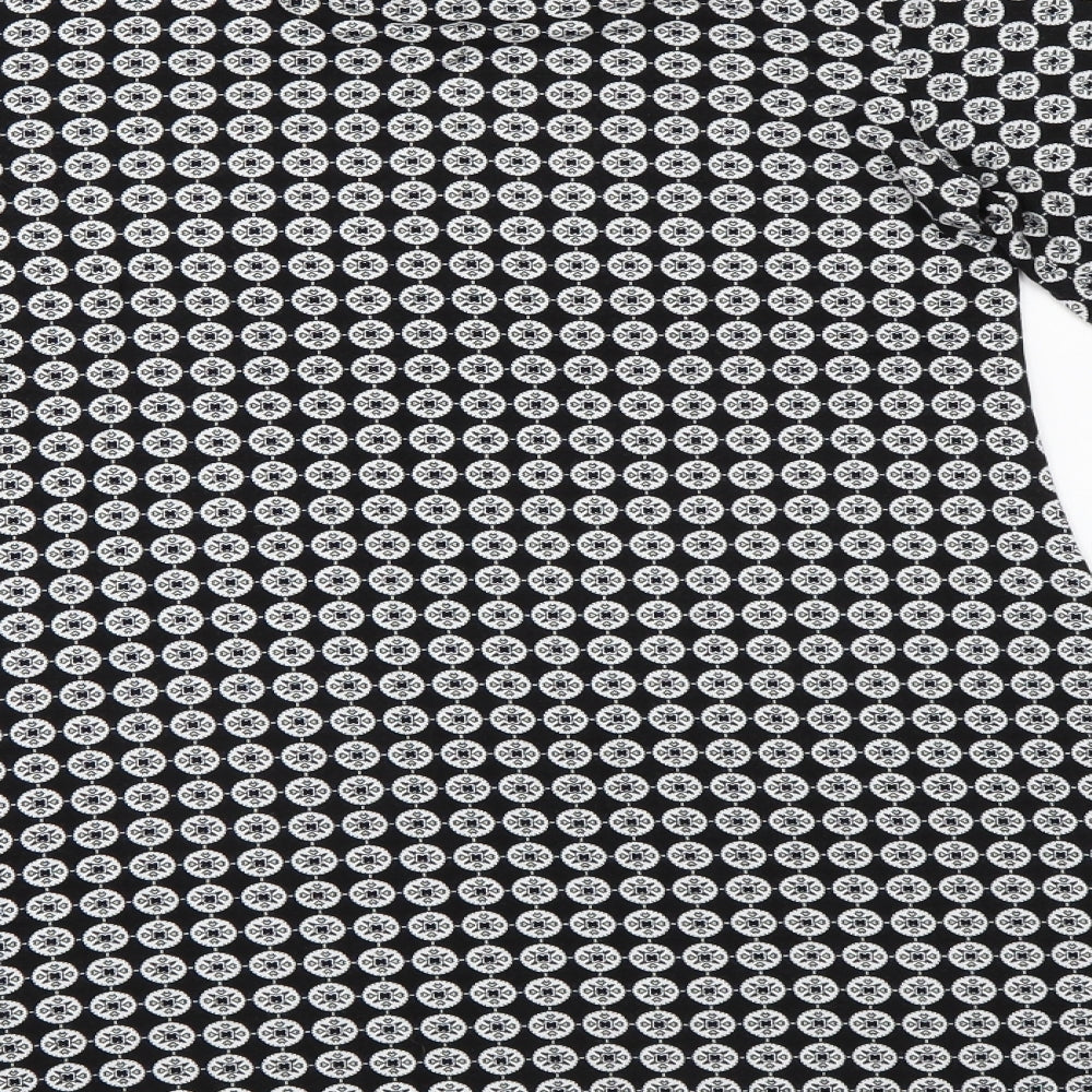 Dorothy Perkins Womens Black Geometric Tunic Blouse Size 10
