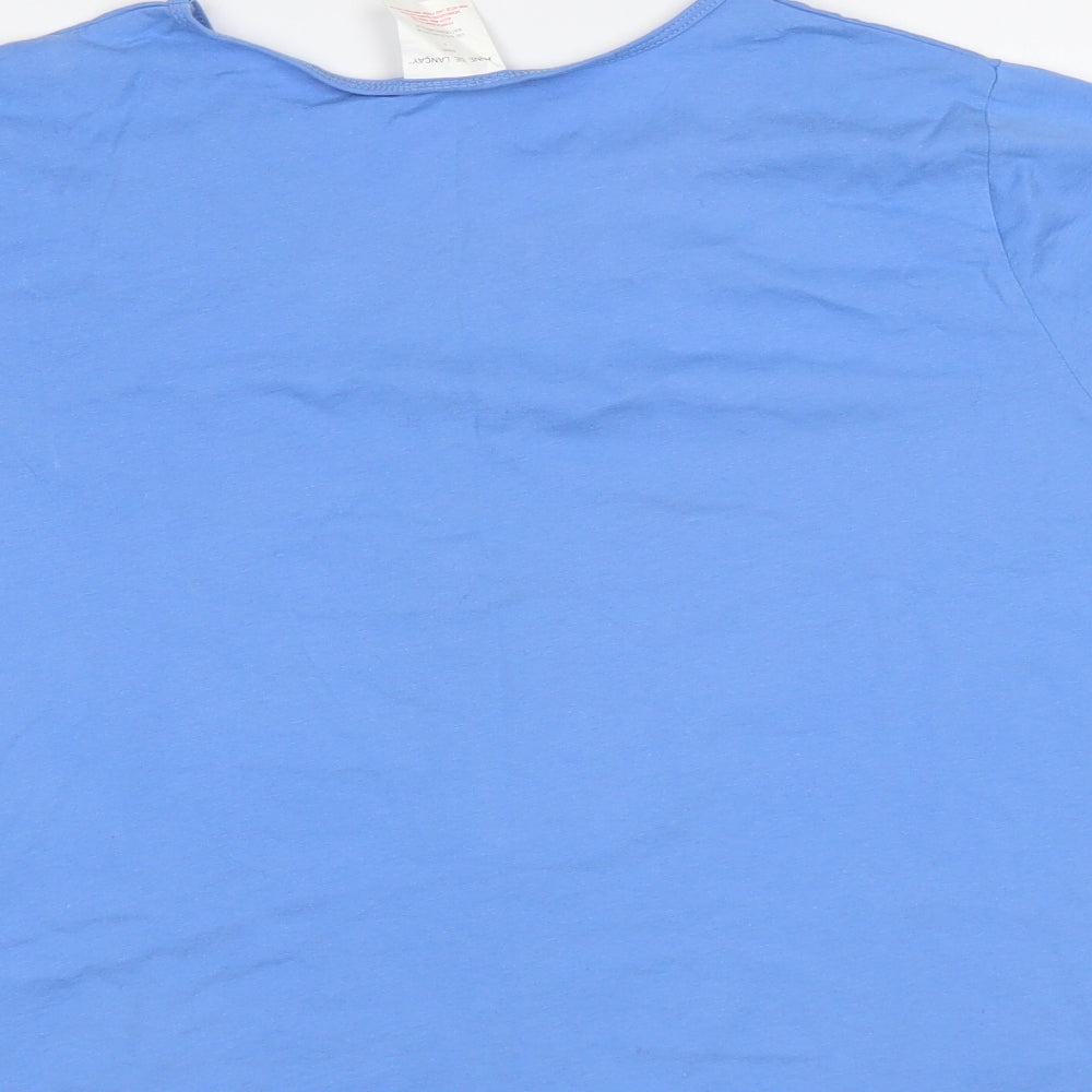 Anne De Lancay Womens Blue Basic T-Shirt Size L