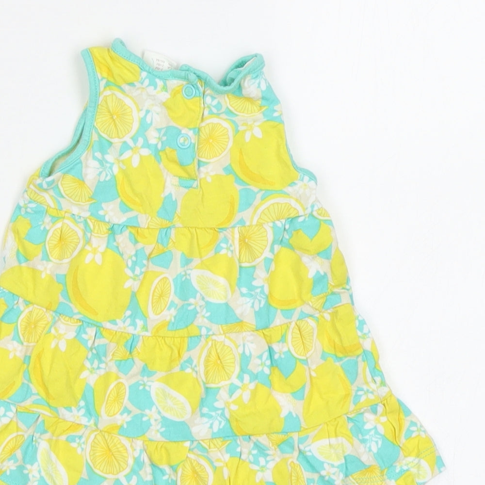 H&M Baby Green Fit & Flare Size 3-6 Months - Lemon Print
