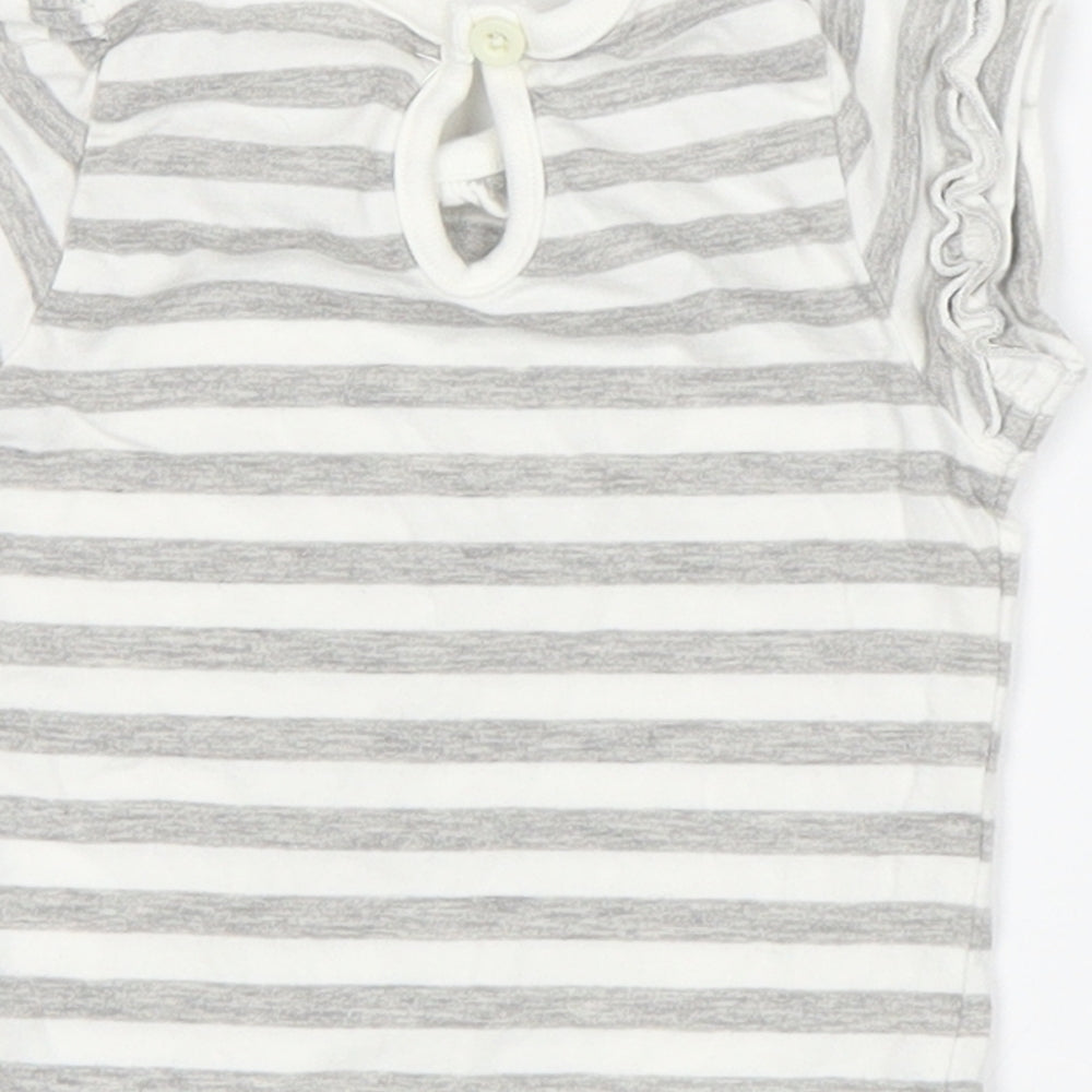 F&F Baby Grey Striped Basic T-Shirt Size 0-3 Months