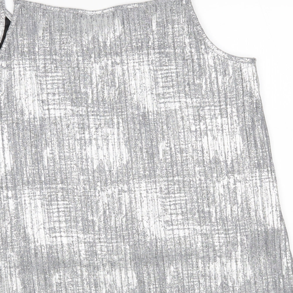 Fransa Womens Silver Camisole Tank Size L