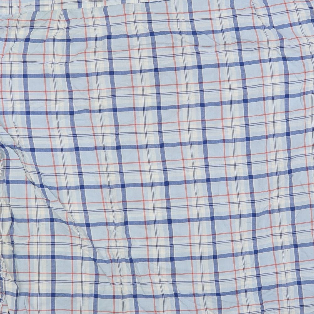 IZOD Mens Blue Check Button-Up Size XL