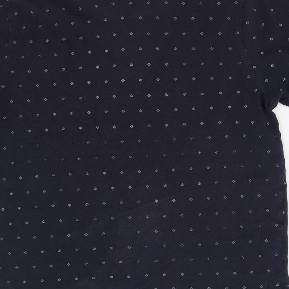 Easy Mens Blue Geometric Polo Size L