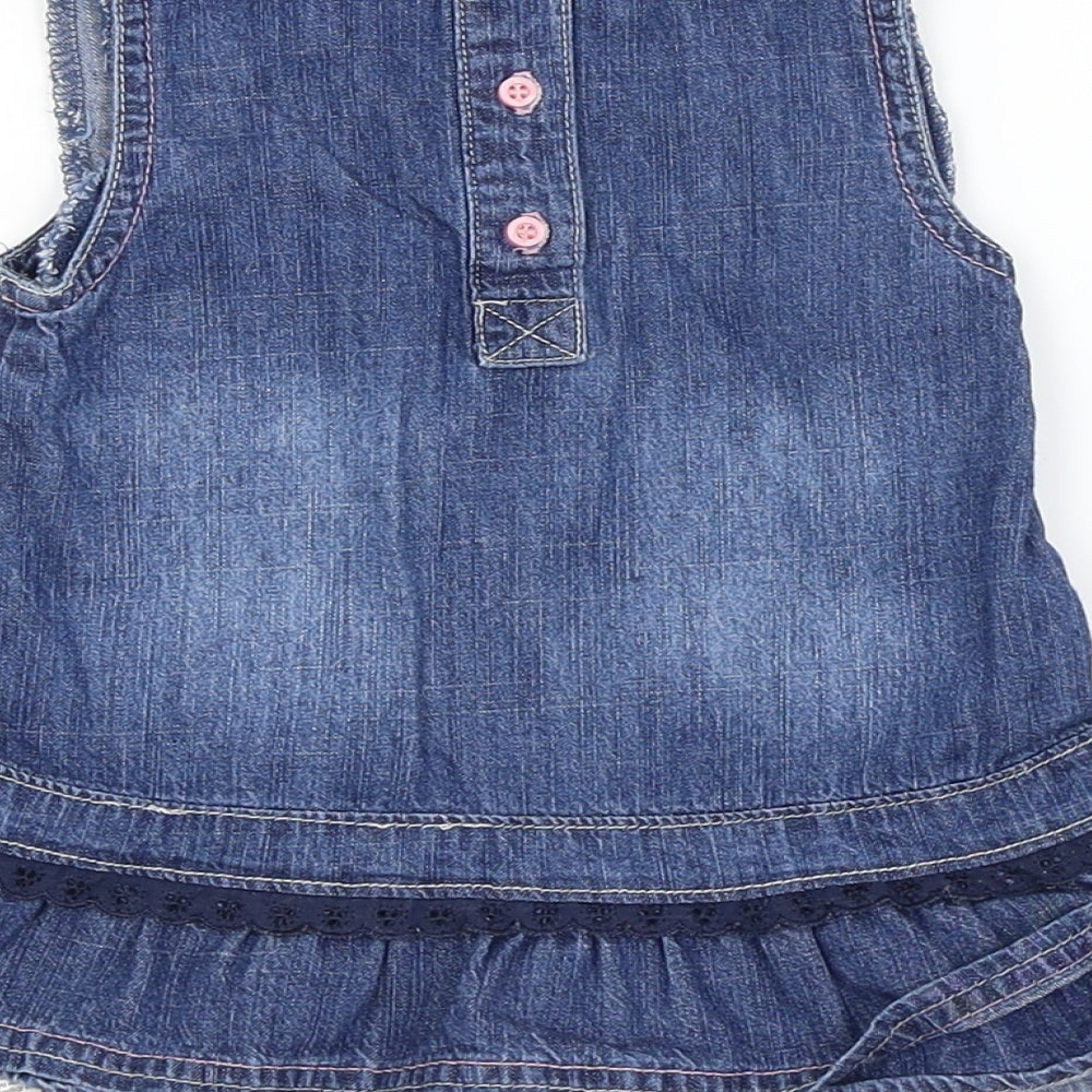 Preworn Girls Blue Dungaree One-Piece Size 36 Months