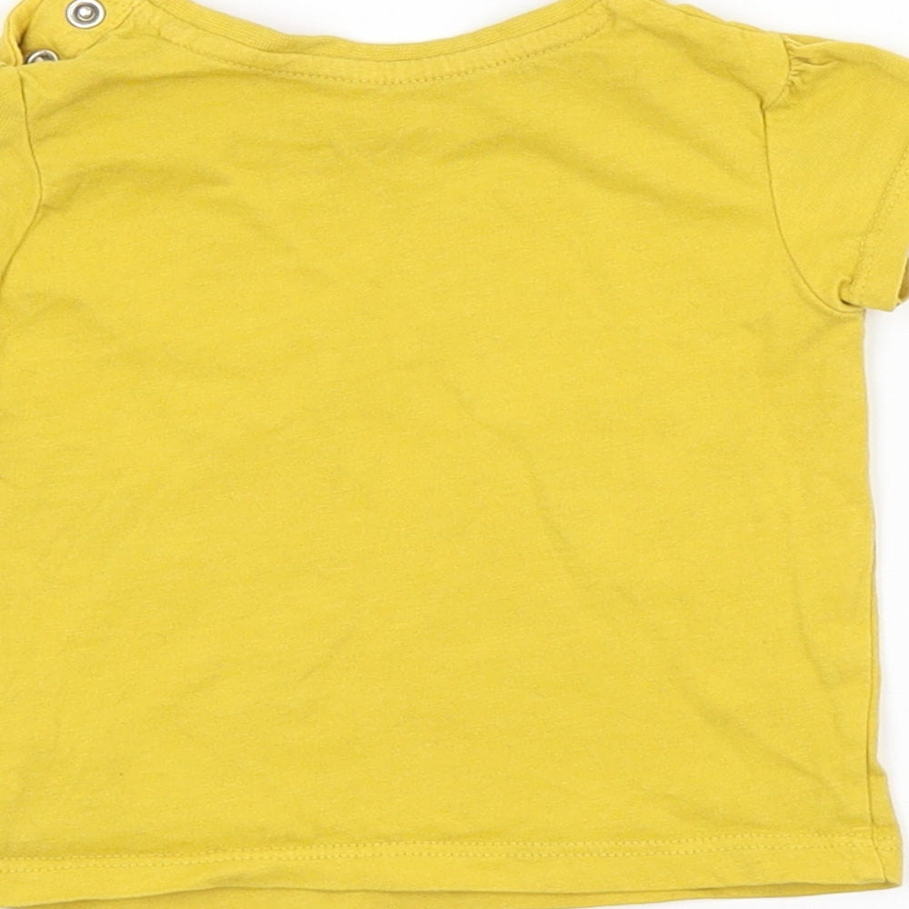Primark Baby Yellow Basic T-Shirt Size 3-6 Months - HAPPY
