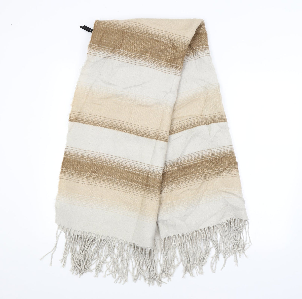 Preworn Unisex Beige Striped Shawl/Wrap