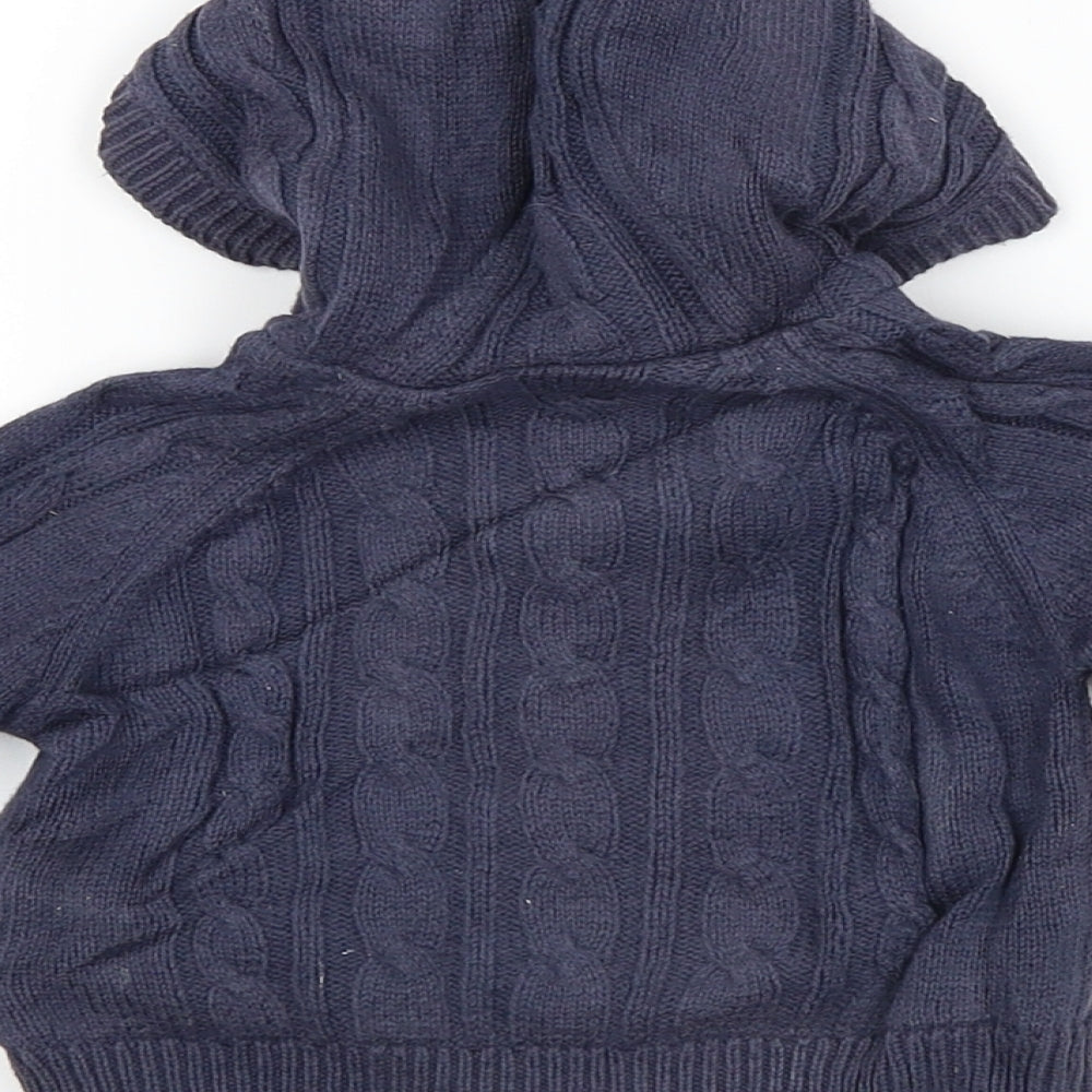 Marks & Spencer Baby Blue Argyle/Diamond Basic Coat Coat Size 0-3 Months