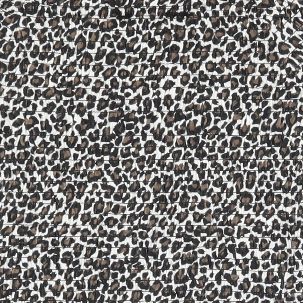 Primark Girls Beige Animal Print Basic Blouse Size 7-8 Years