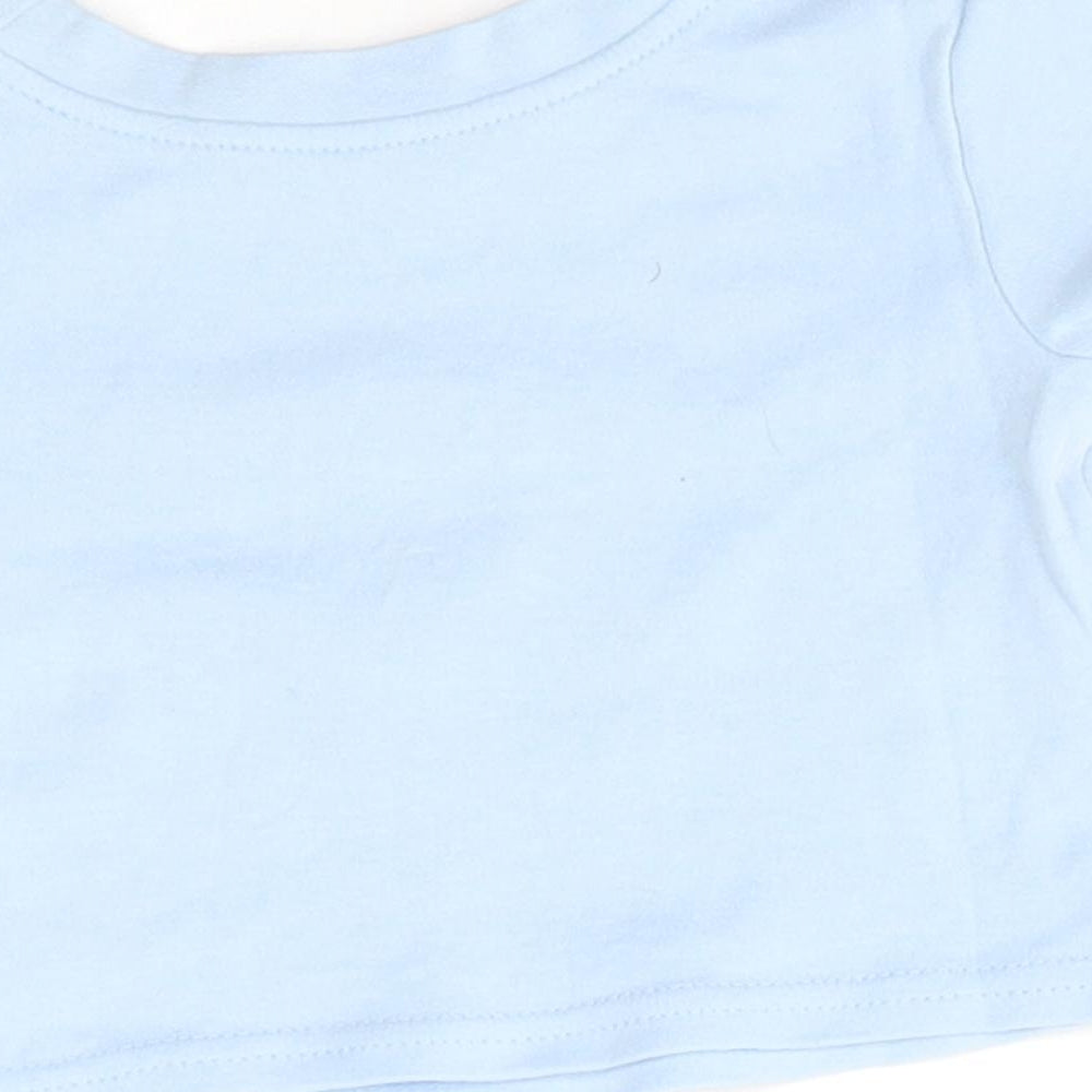 George Baby Blue Basic T-Shirt Size 0-3 Months - I don't do quiet