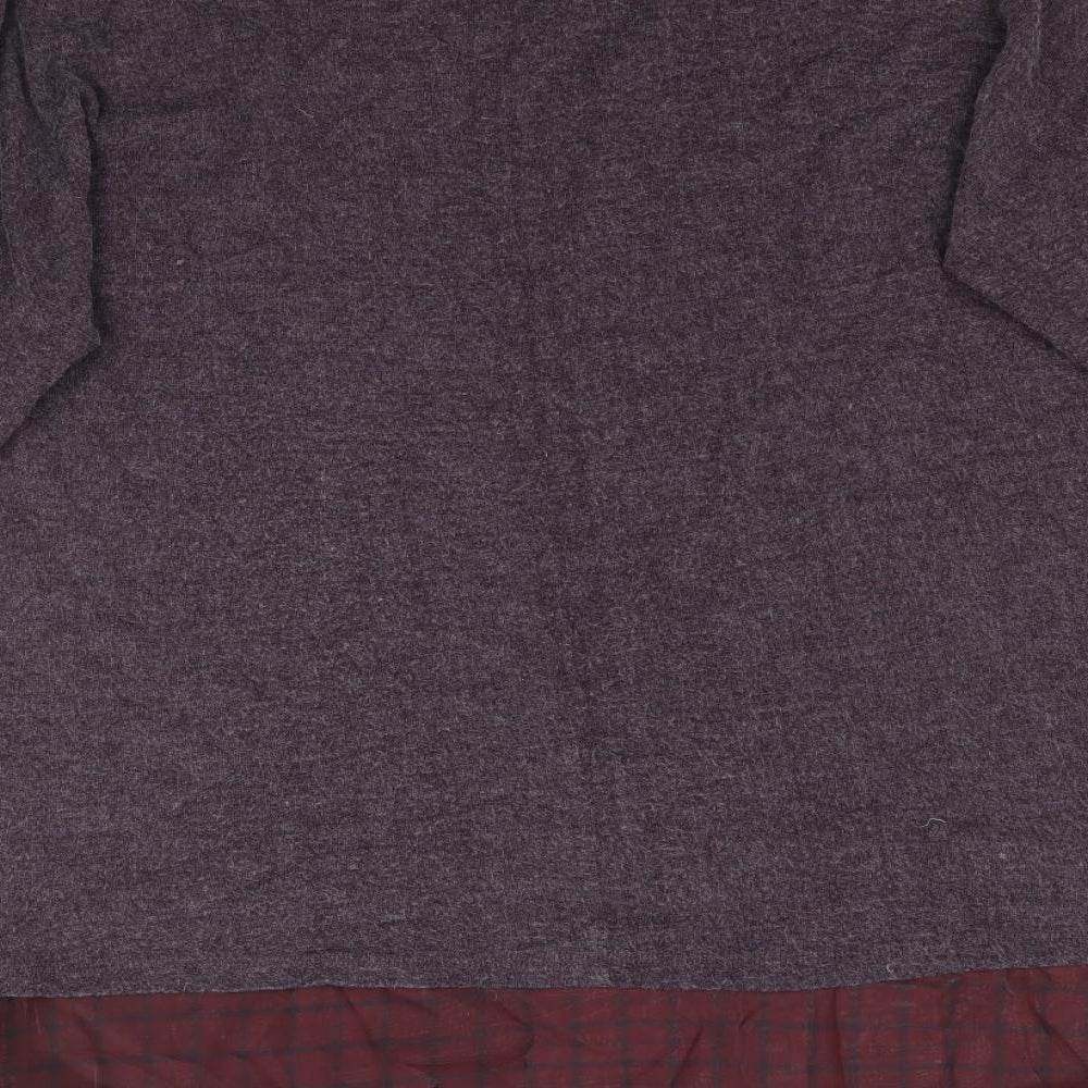 La Redoute Womens Purple Plaid Basic T-Shirt Size 10 - Purple/Grey
