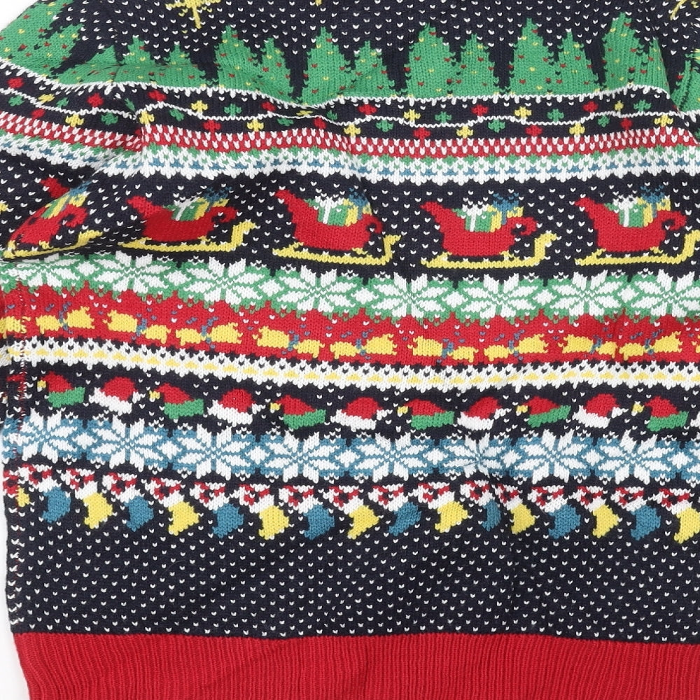 season greetings Womens Blue Pullover Jumper Size 8