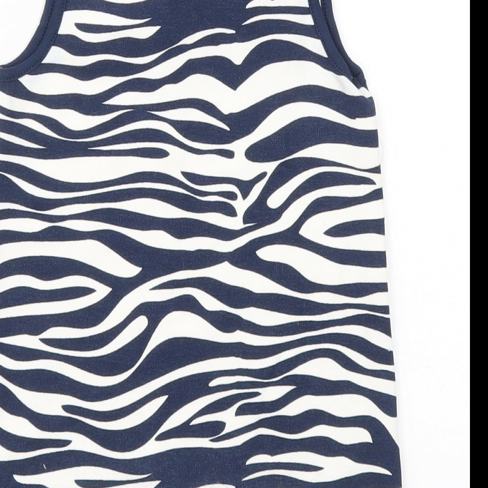 Matalan Girls Blue Animal Print Basic Tank Size 3 Years
