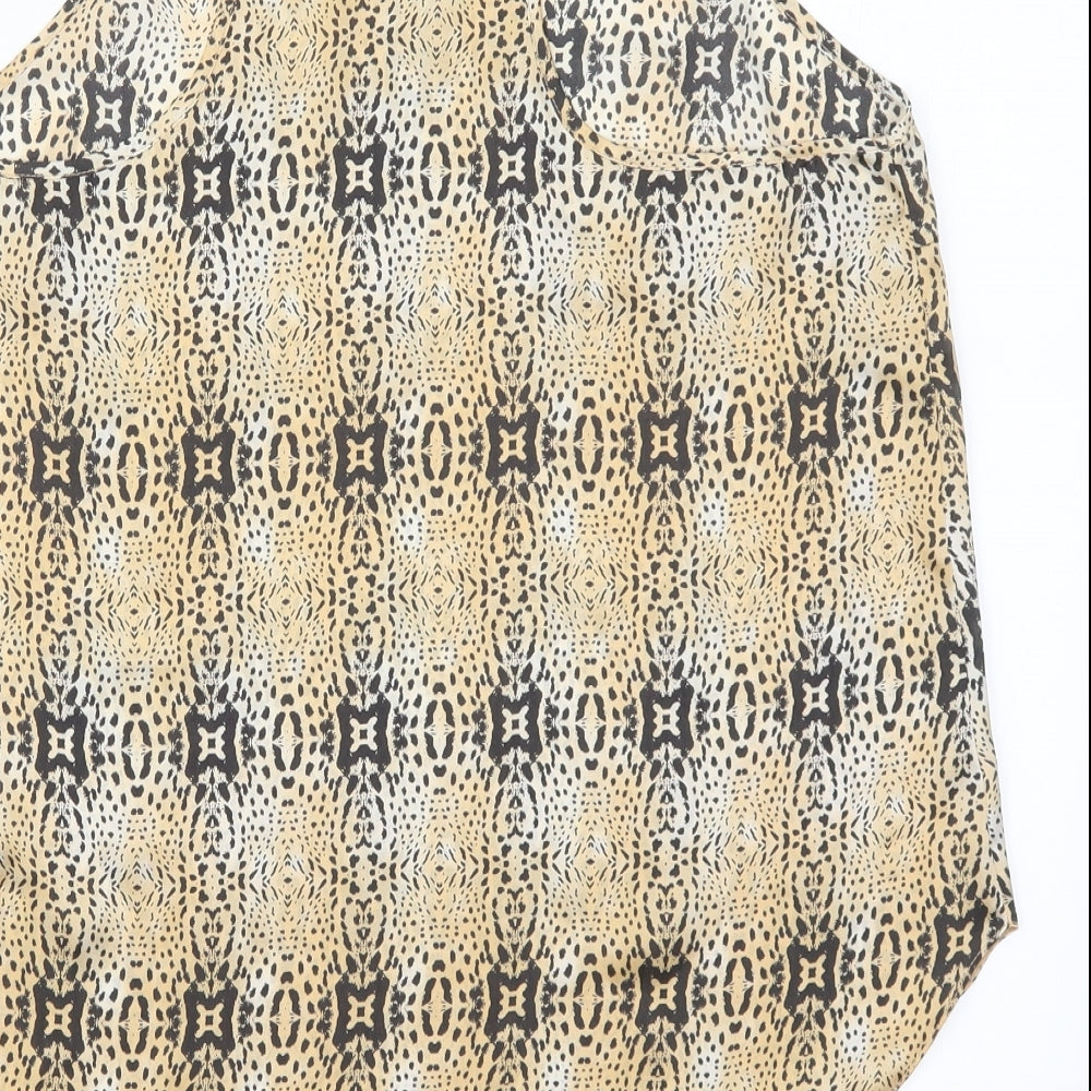 Topshop Womens Beige Animal Print Basic Tank Size 14
