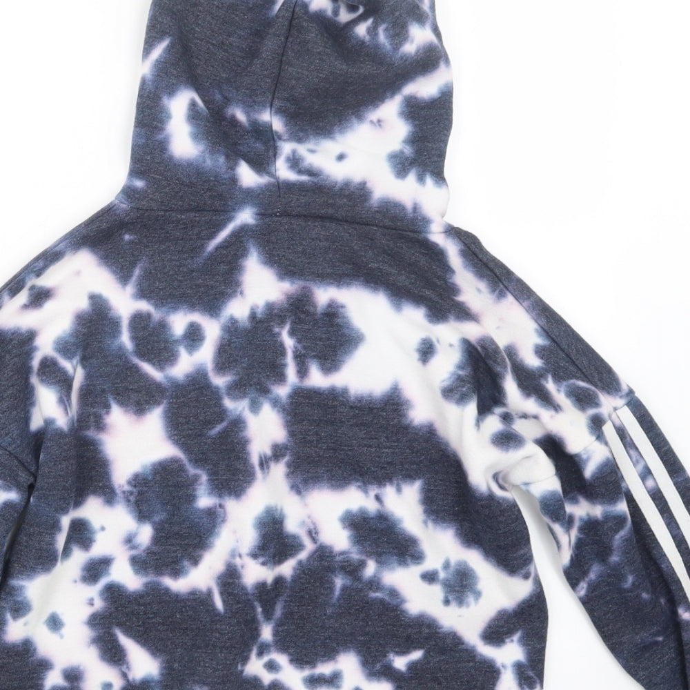 New Look Girls Blue Geometric Pullover Hoodie Size 9 Years