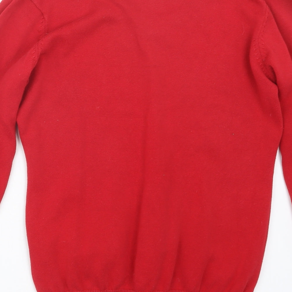 James & Nicholson Womens Red Knit Pullover Jumper Size M