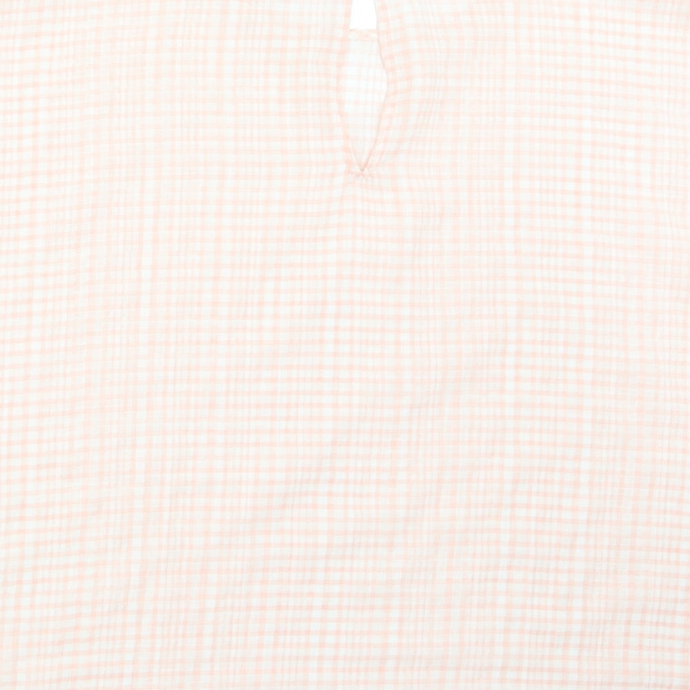 NEXT Womens Pink Check Basic Blouse Size 18