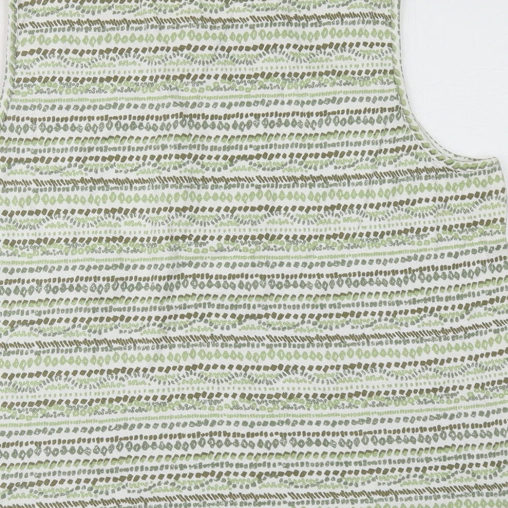 Bonmarché Womens Green Striped Basic Tank Size L