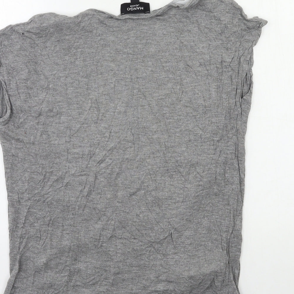 Mango Womens Grey Basic T-Shirt Size S