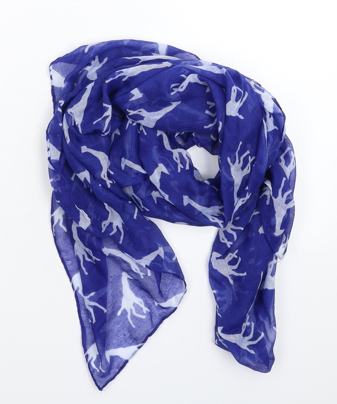 Preworn Womens Blue Knit Scarf