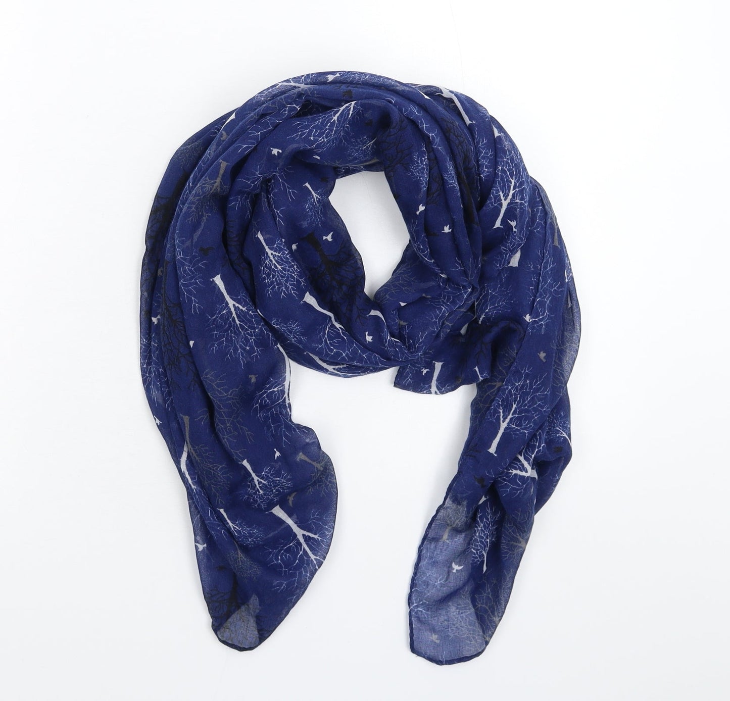 Preworn Womens Blue Knit Scarf
