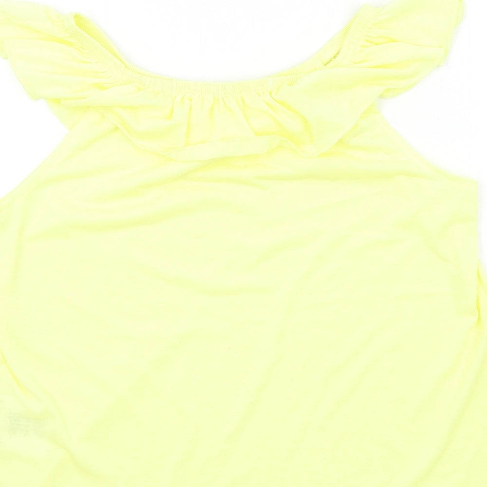 H&M Girls Yellow Basic T-Shirt Size 7-8 Years