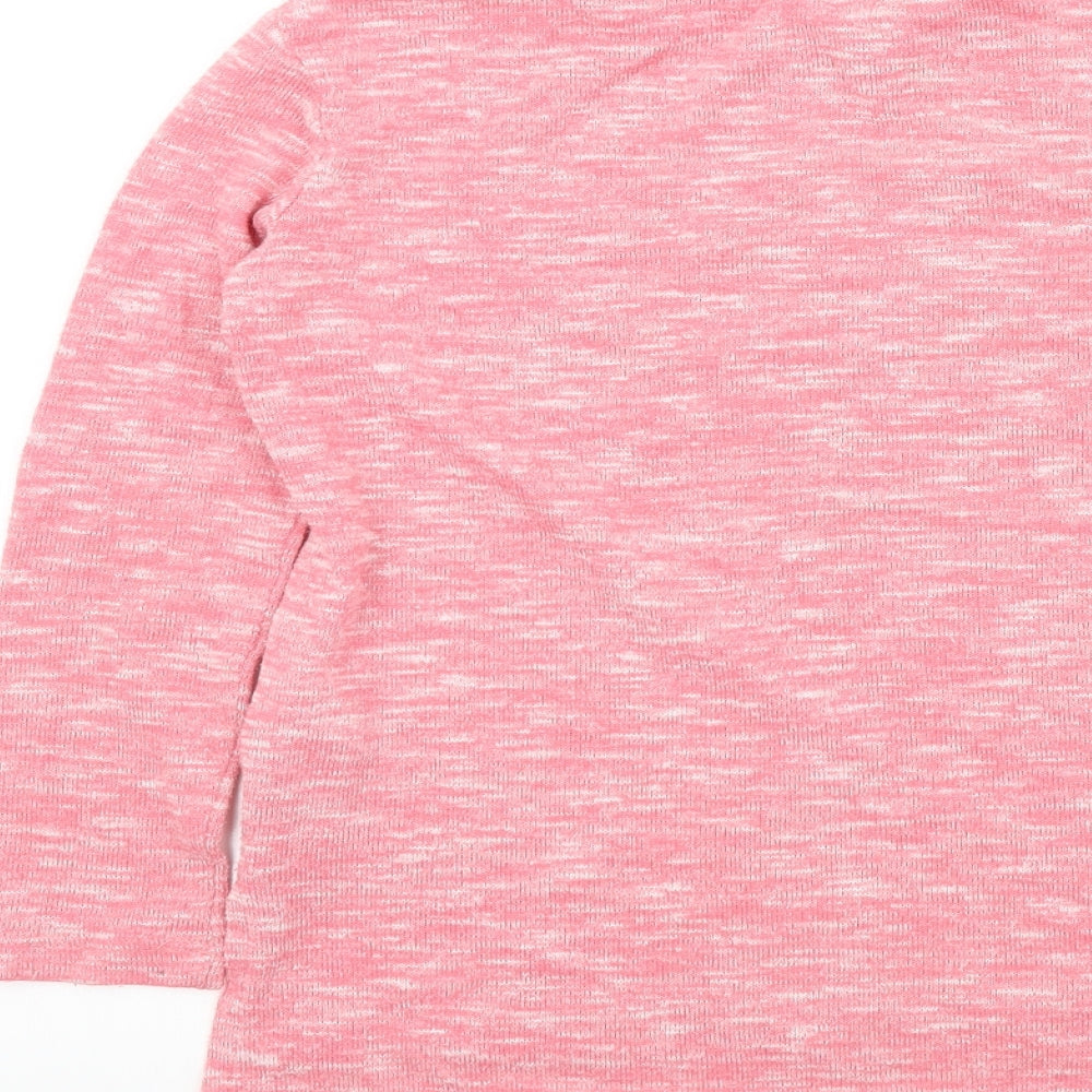 YD Girls Pink Colourblock Pullover Jumper Size 8-9 Years