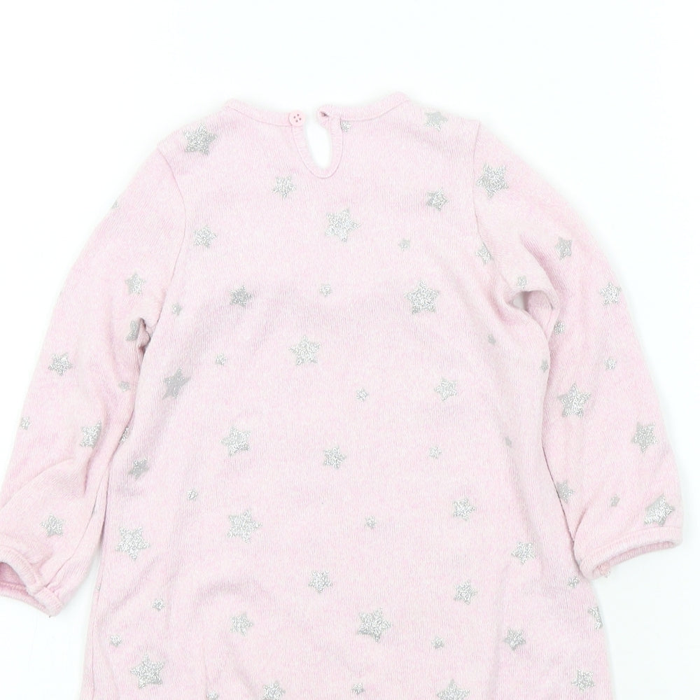 George Girls Pink Colourblock A-Line Size 12-18 Months