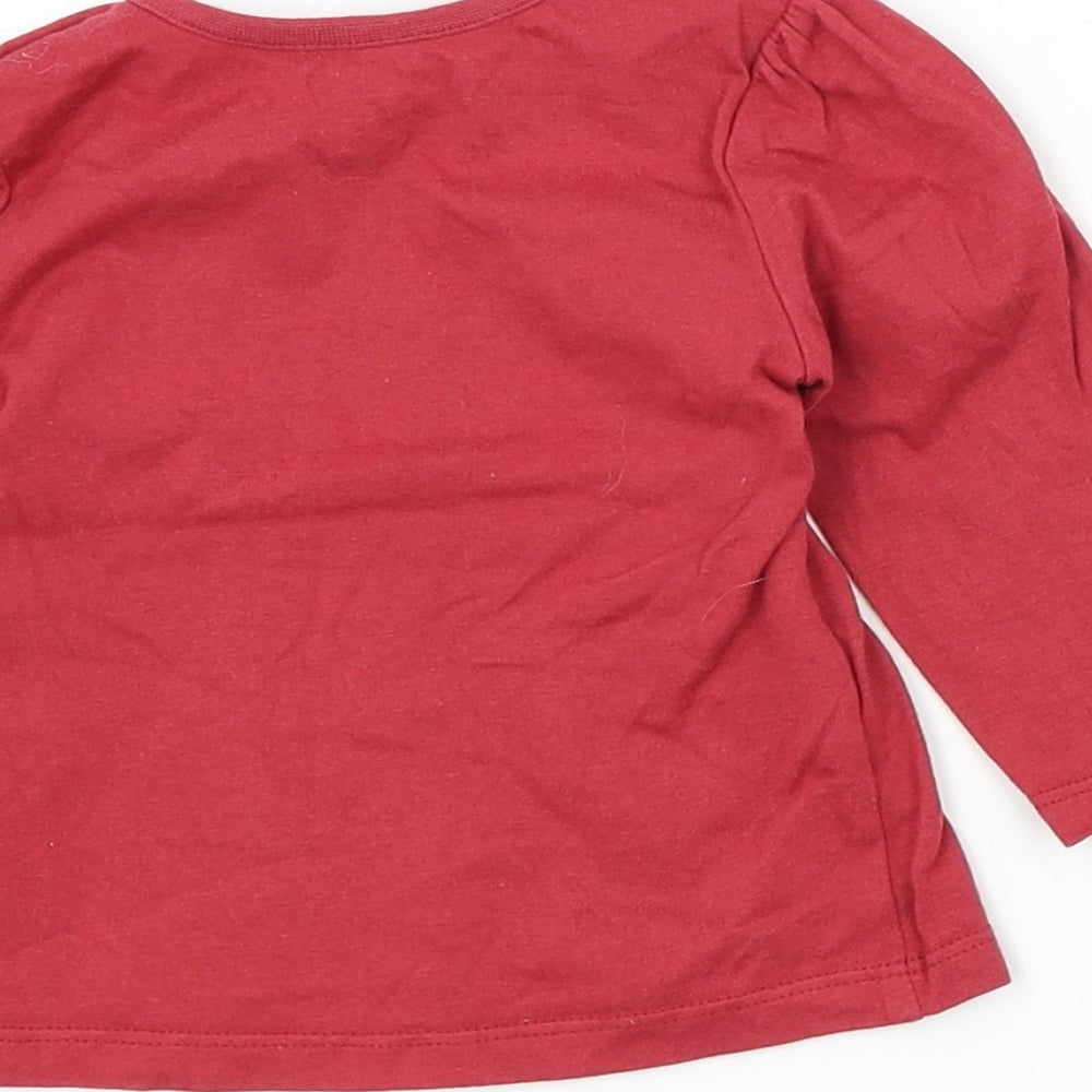 Nutmeg Girls Pink Colourblock Basic T-Shirt Size 3-6 Months