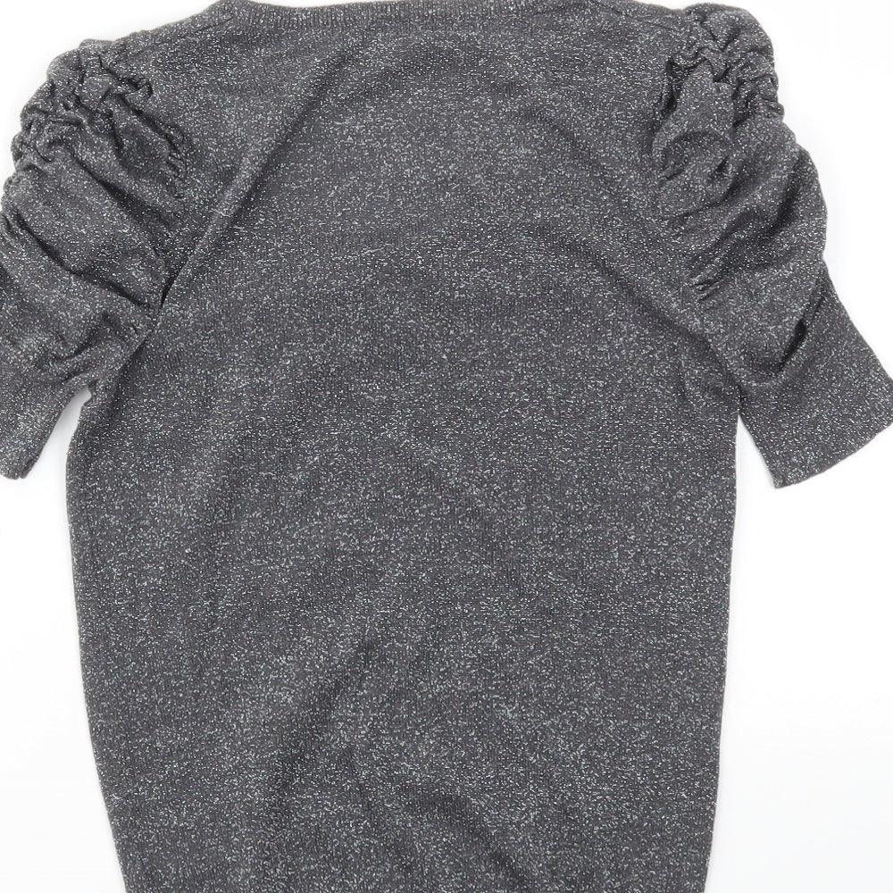 Topshop Womens Grey Basic T-Shirt Size 8
