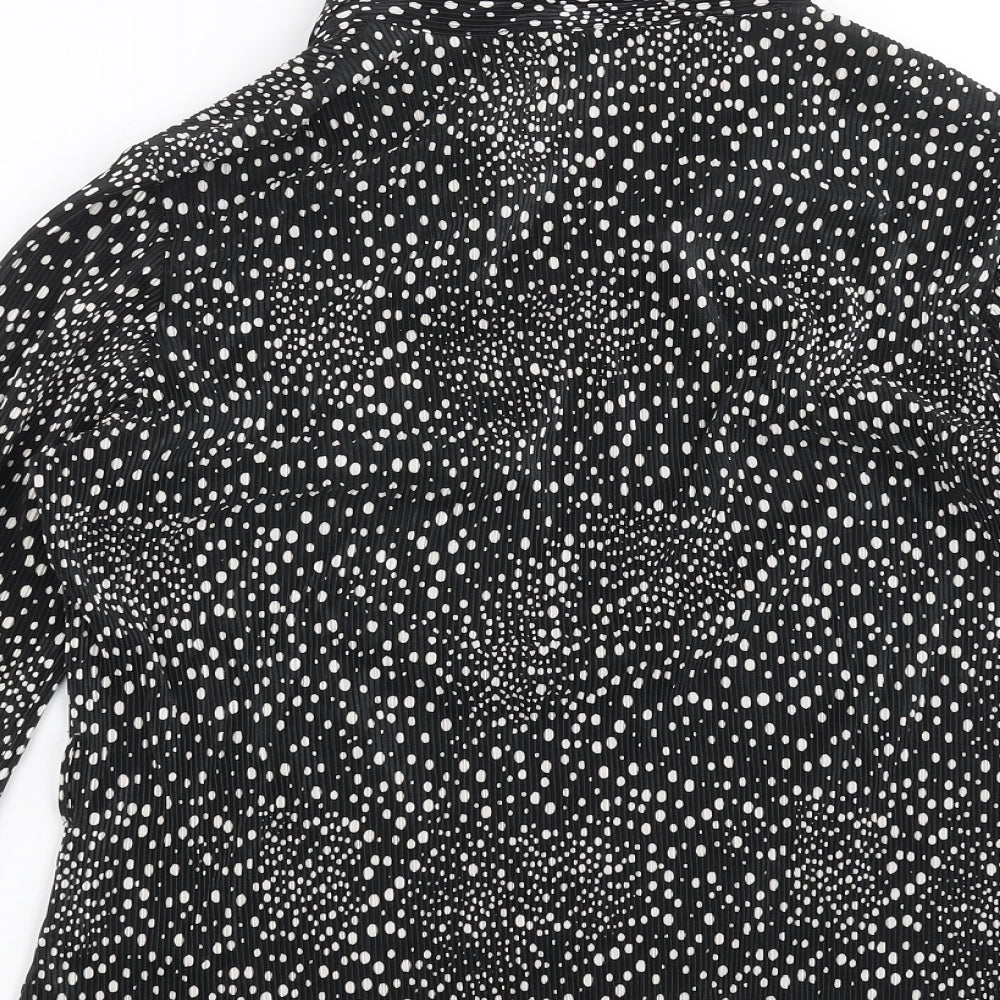 Debenhams Womens Black Geometric Basic Blouse Size 14 - dotted pattern
