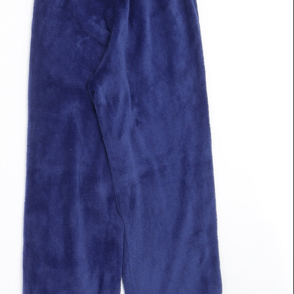 Nautica Girls Blue Solid Fleece Pyjama Pants Size 7 Years - dream