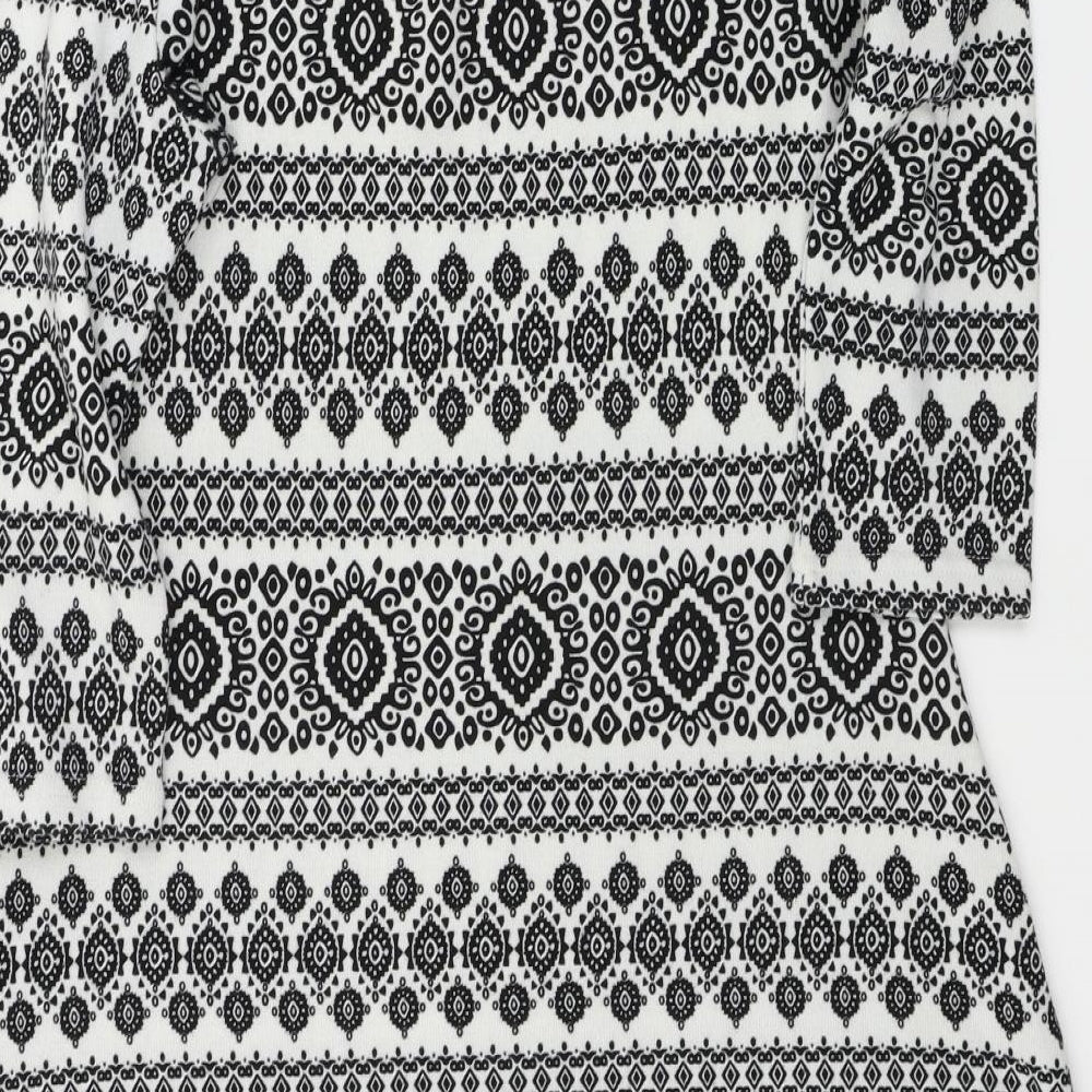 Peacocks Womens Grey Geometric A-Line Size 14