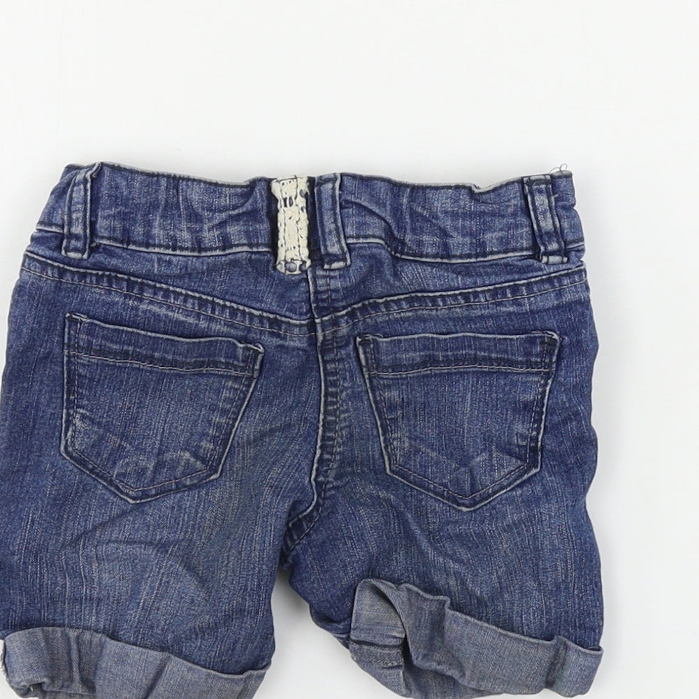 Matalan Girls Blue Cut-Off Shorts Size 3 Years