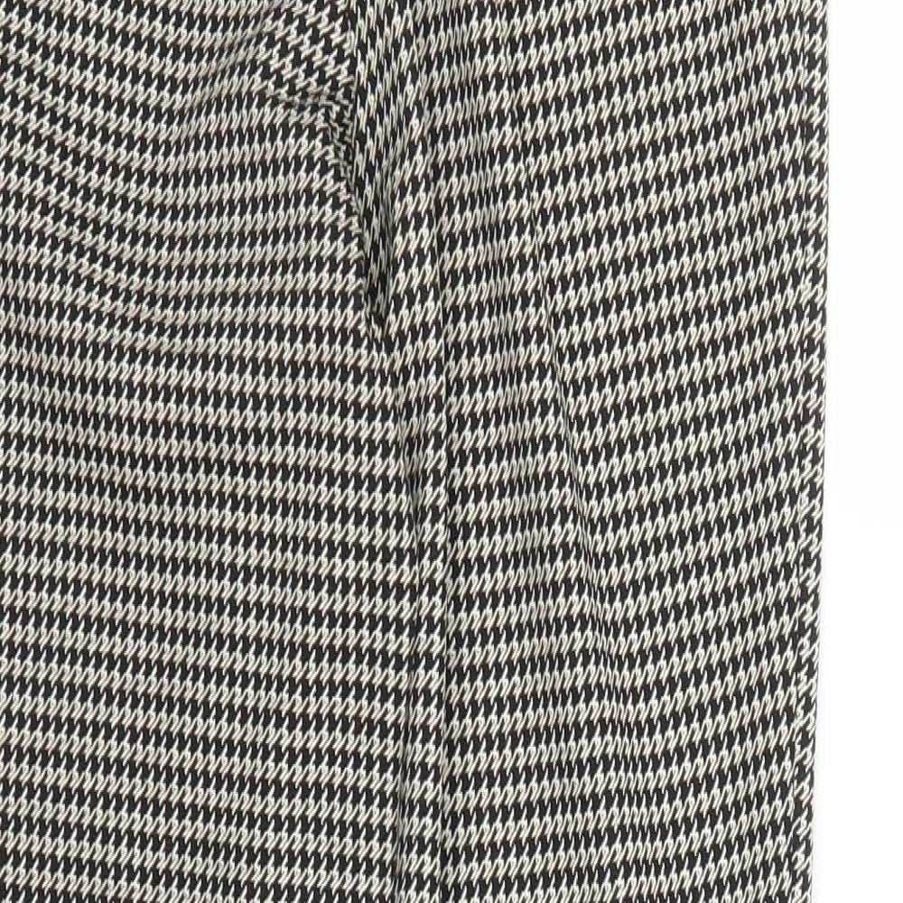 H&M Womens Beige Houndstooth Pedal Pusher Trousers Size M L27 in