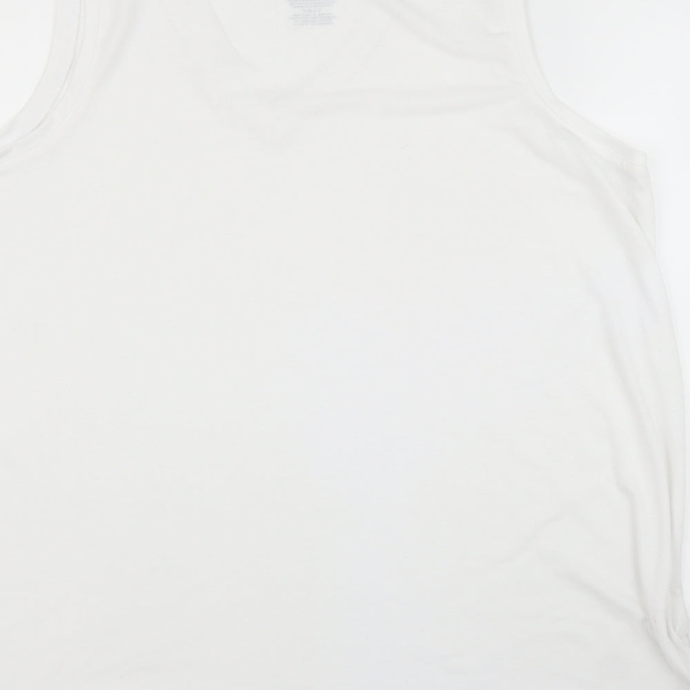 Time & Tru Womens White Basic Tank Size XL