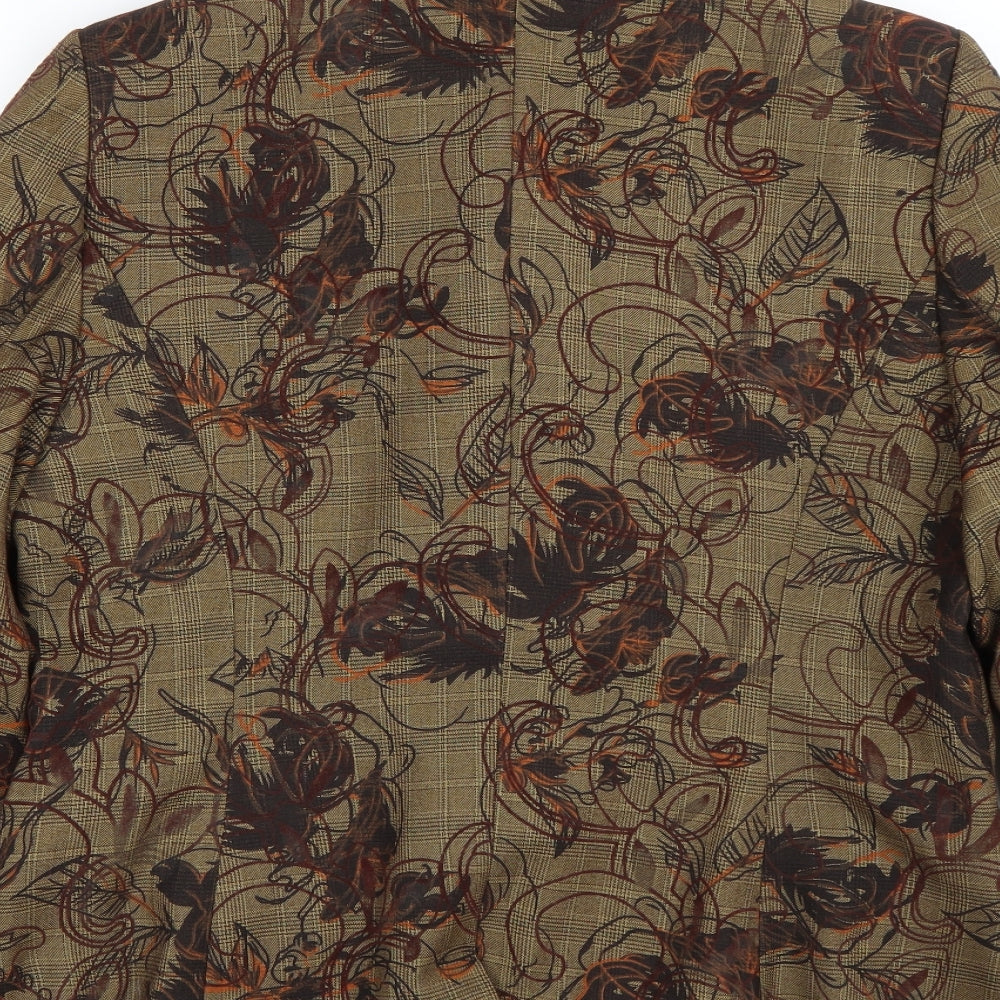 Dome Womens Brown Floral Jacket Suit Size 10