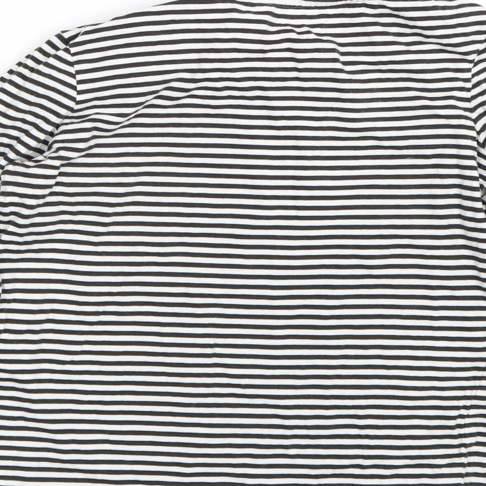 NEXT Girls Black Striped Basic T-Shirt Size 10 Years