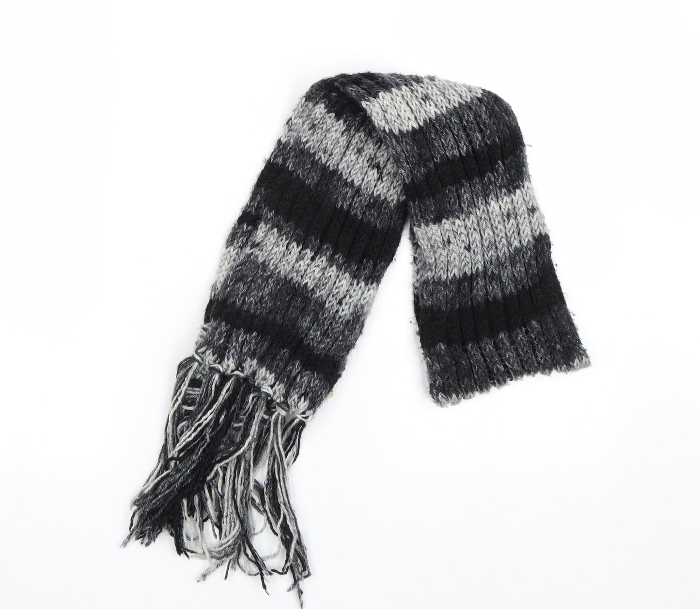 St micheal Mens Grey Striped Scarf One Size