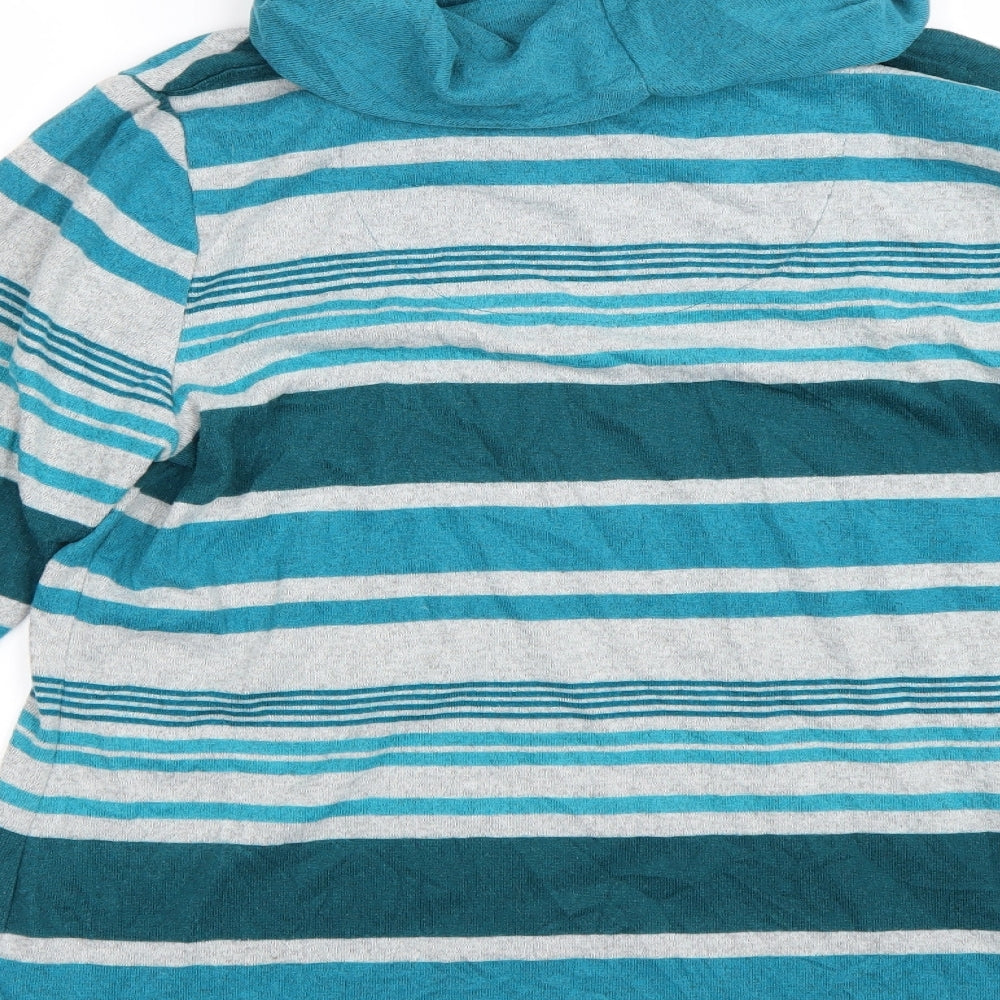 TIGI Womens Grey Striped Pullover Jumper Size 14