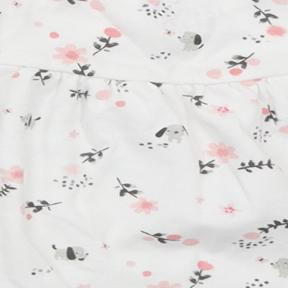 F&F Girls White Basic T-Shirt Size 3-6 Months