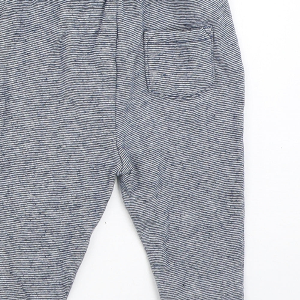 F&F Boys Blue Striped Jogger Trousers Size 6-9 Months