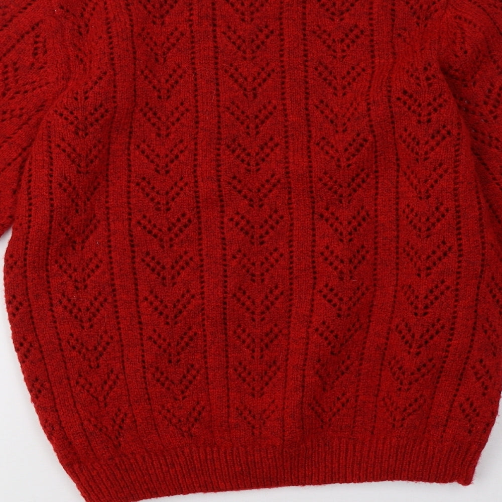 Matalan Womens Red Knit Pullover Sweatshirt Size M