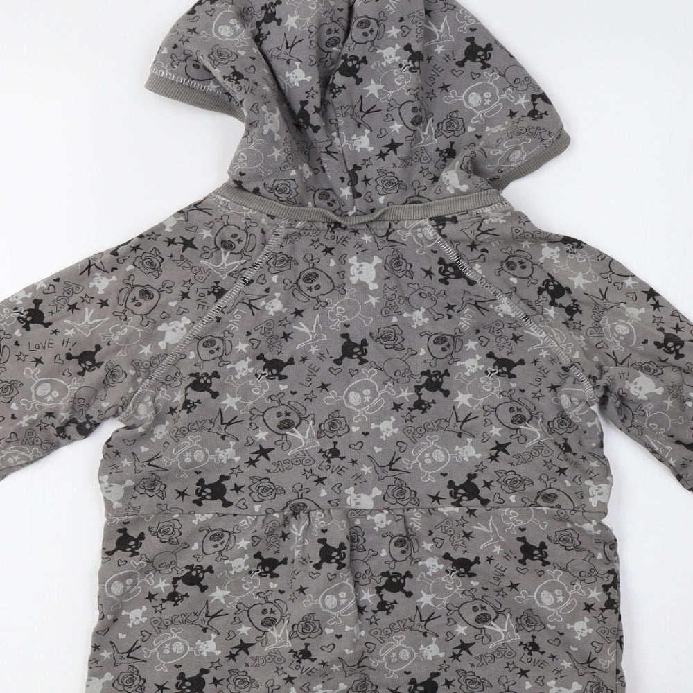 George Boys Grey Polka Dot Full Zip Hoodie Size 10-11 Years