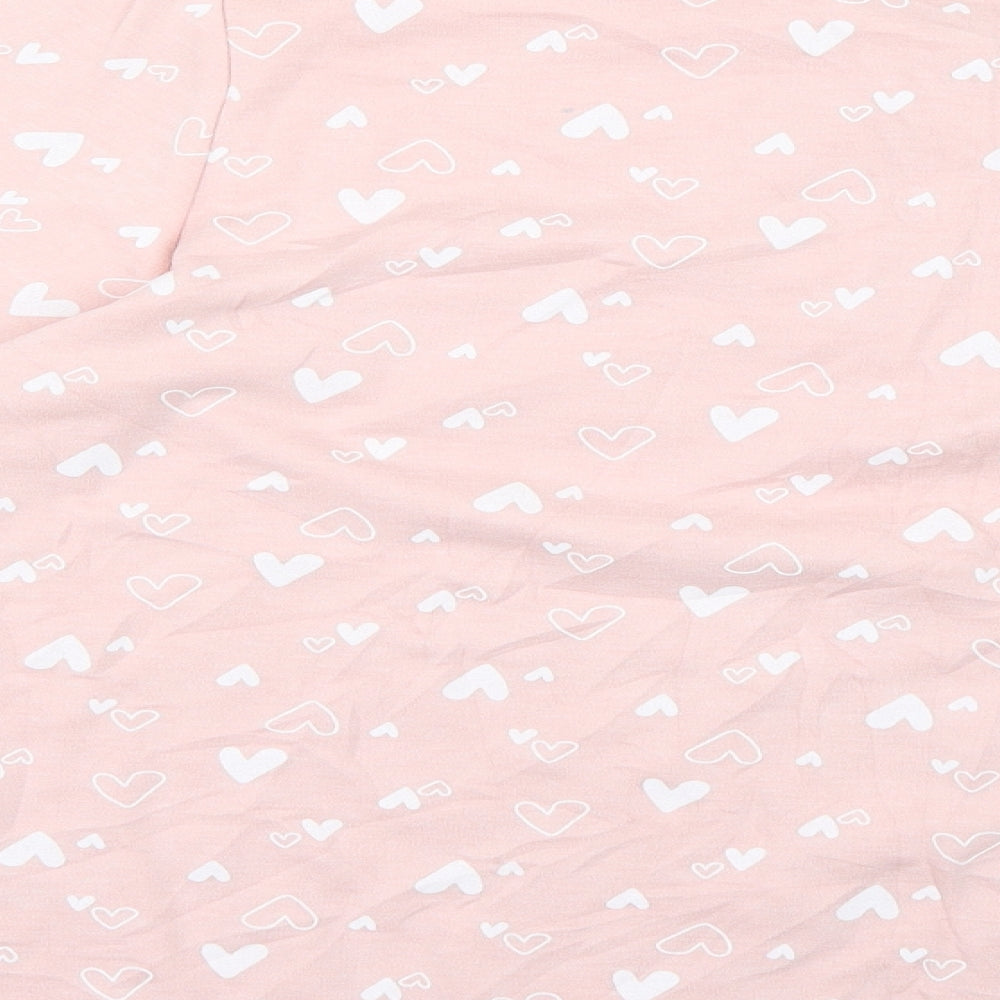 Preworn Womens Pink Geometric Babydoll Pyjama Top Size L