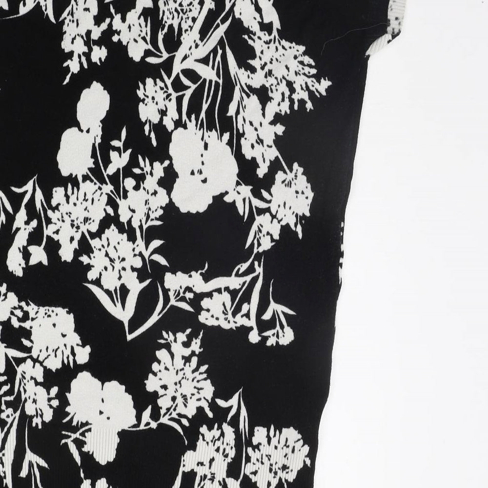 Armando Womens Black Floral Pullover Jumper Size 14