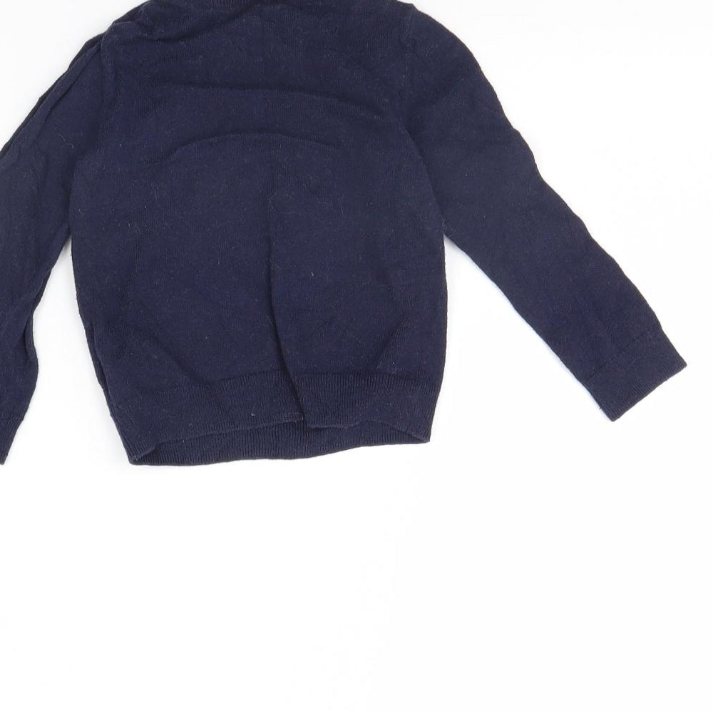 H&M Girls Blue Pullover Jumper Size 2 Years - Penguin