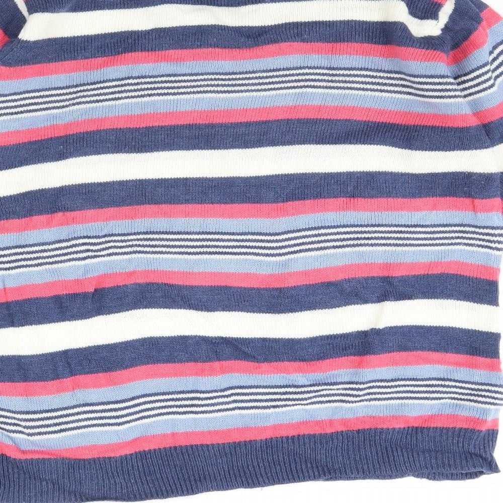 Isle Womens Blue Striped Pullover Jumper Size L