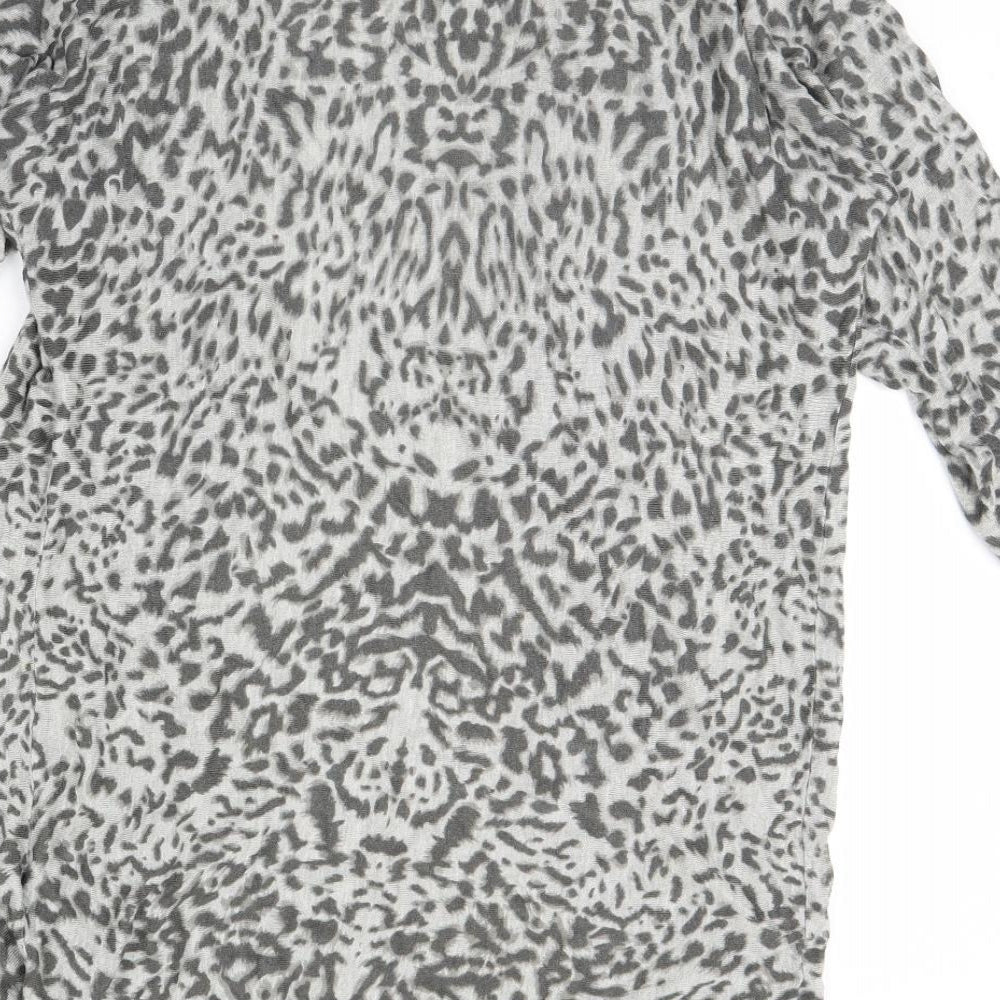 h7m Womens Grey Animal Print Cardigan Jumper Size XS