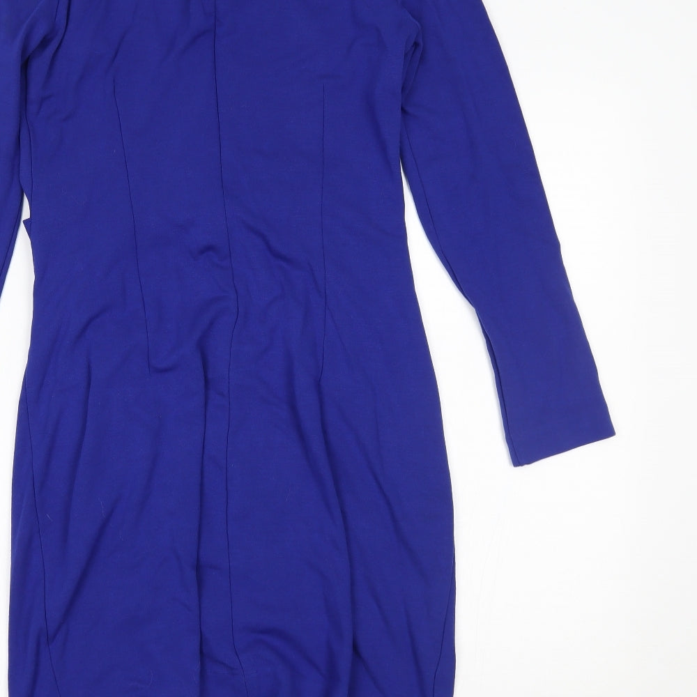 Mango Womens Blue Batik Bodycon Size M